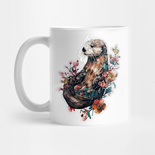 Floral Sea Otter Mug